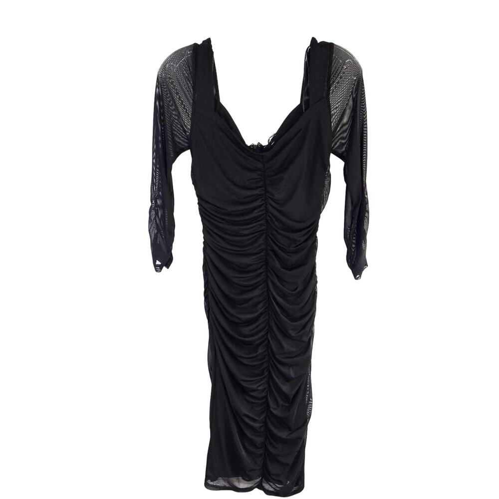 Mind Code Women's Dress Large L Black Party Sleeves Misses Size 12 14